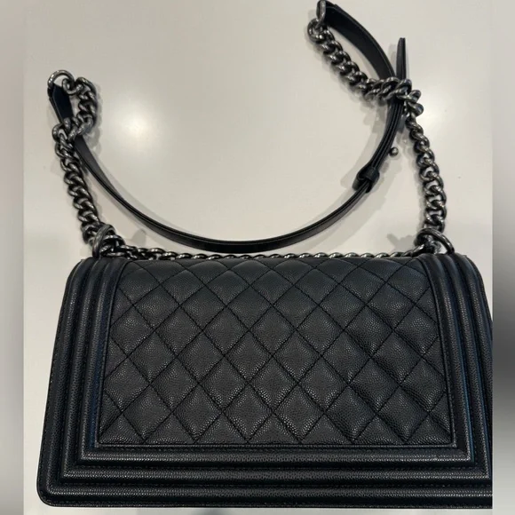 Chanel Boy Bag Old Medium Black Caviar - Picture 8 of 16